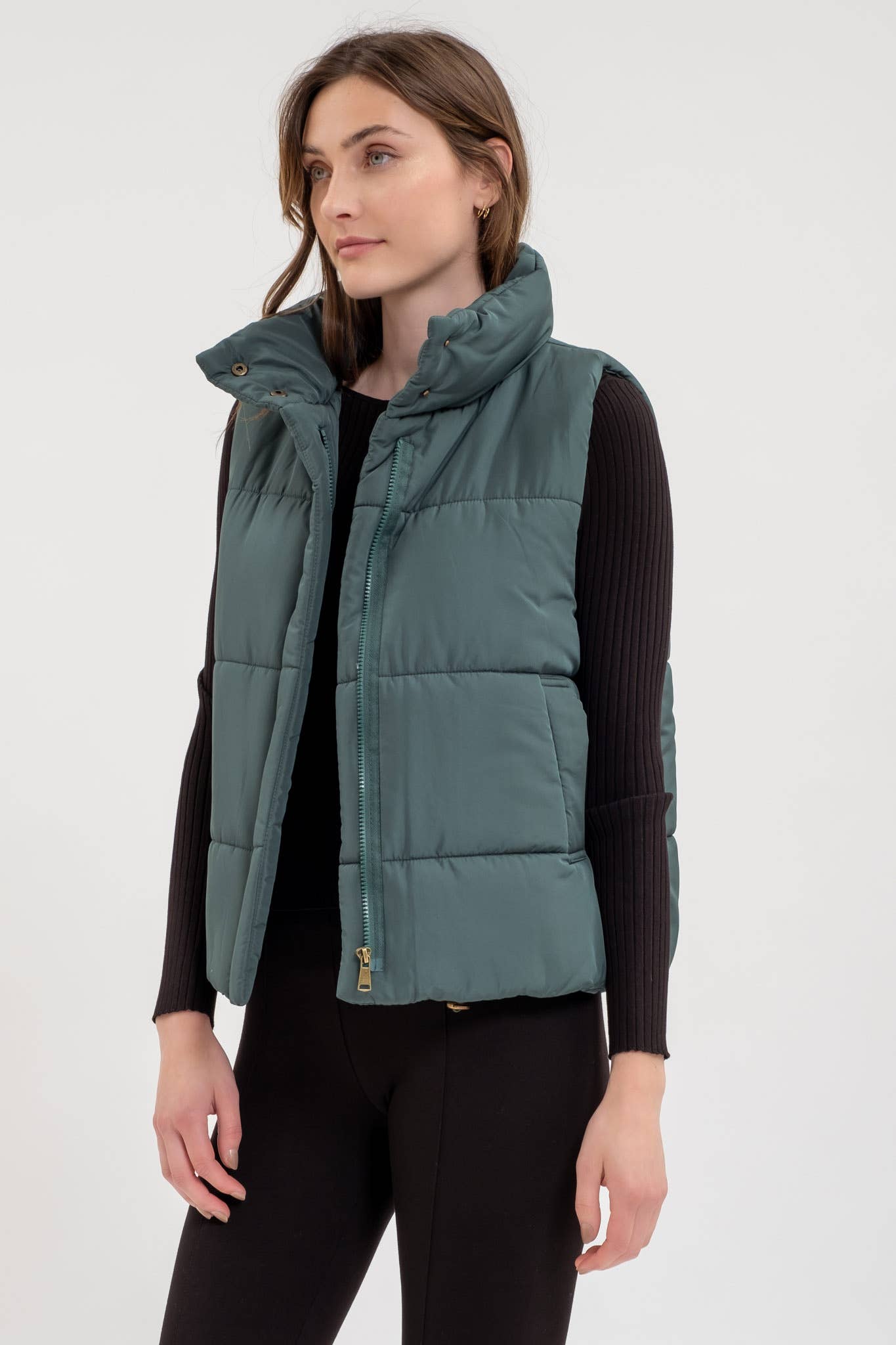 On the Go Green Puffer Vest