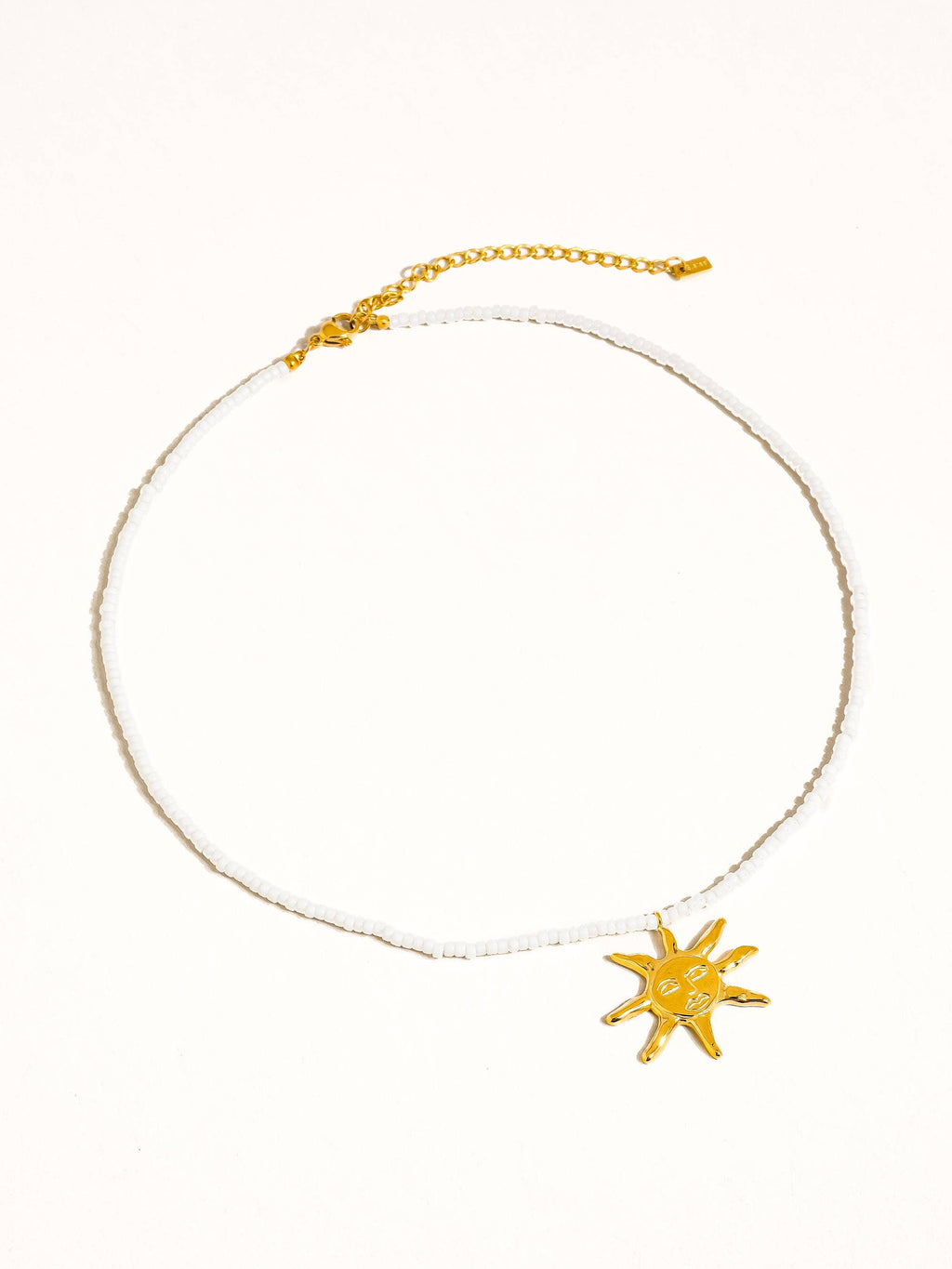 18k Non-Tarnish Sun Beaded Necklace