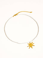 18k Non-Tarnish Sun Beaded Necklace