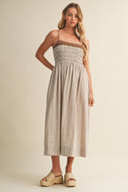 GINGHAM DRESS: COCONUT SHELL