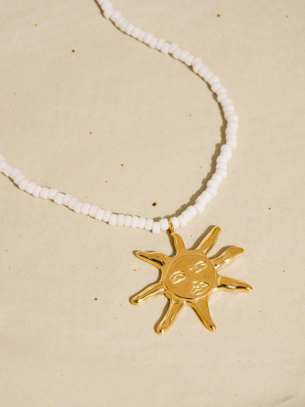18k Non-Tarnish Sun Beaded Necklace