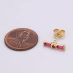 24K Gold Filled Fuchsia CZ Studs