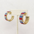 Colorful CZ Hoops