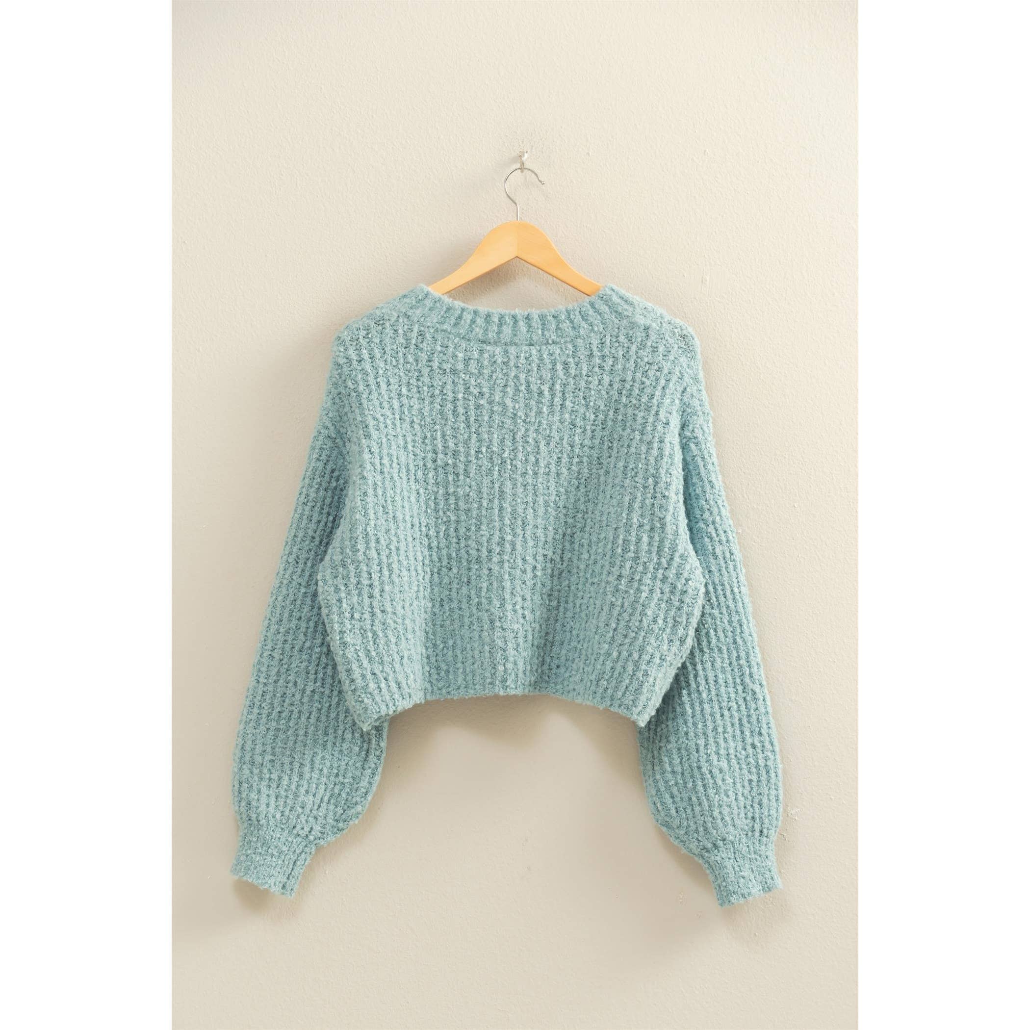 Fluffy Button-Up Cardigan