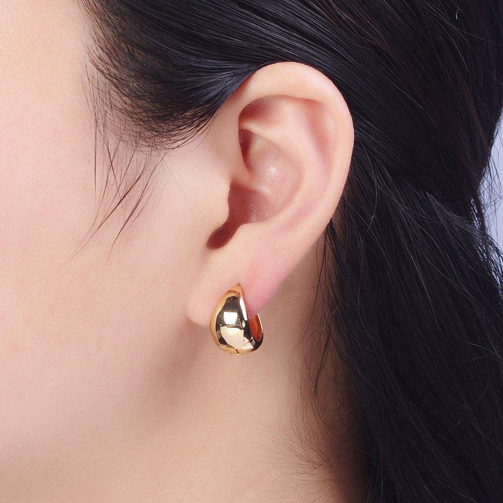 Gold Filled Wide Chubby Hoops