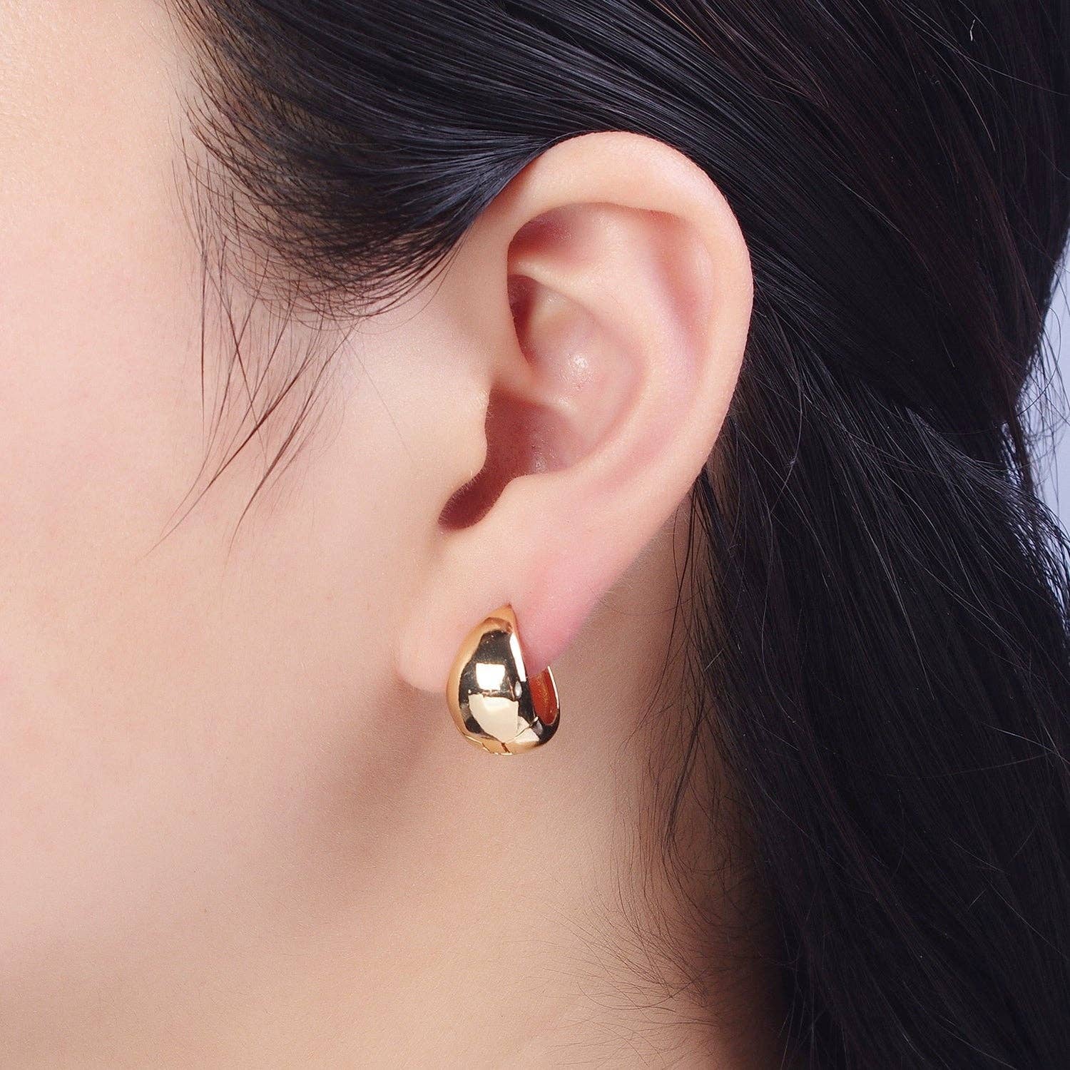 Gold Filled Wide Chubby Hoops