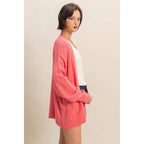 Oversized Cardigan Sweater: PINK