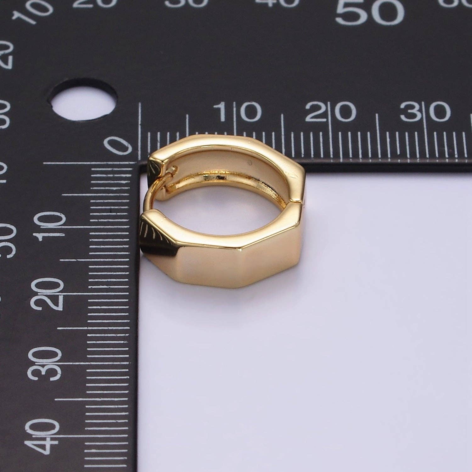 14K Gold Filled Hexagonal Huggies