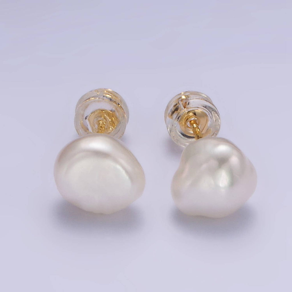 Gold Filled Pearl Stud Earrings
