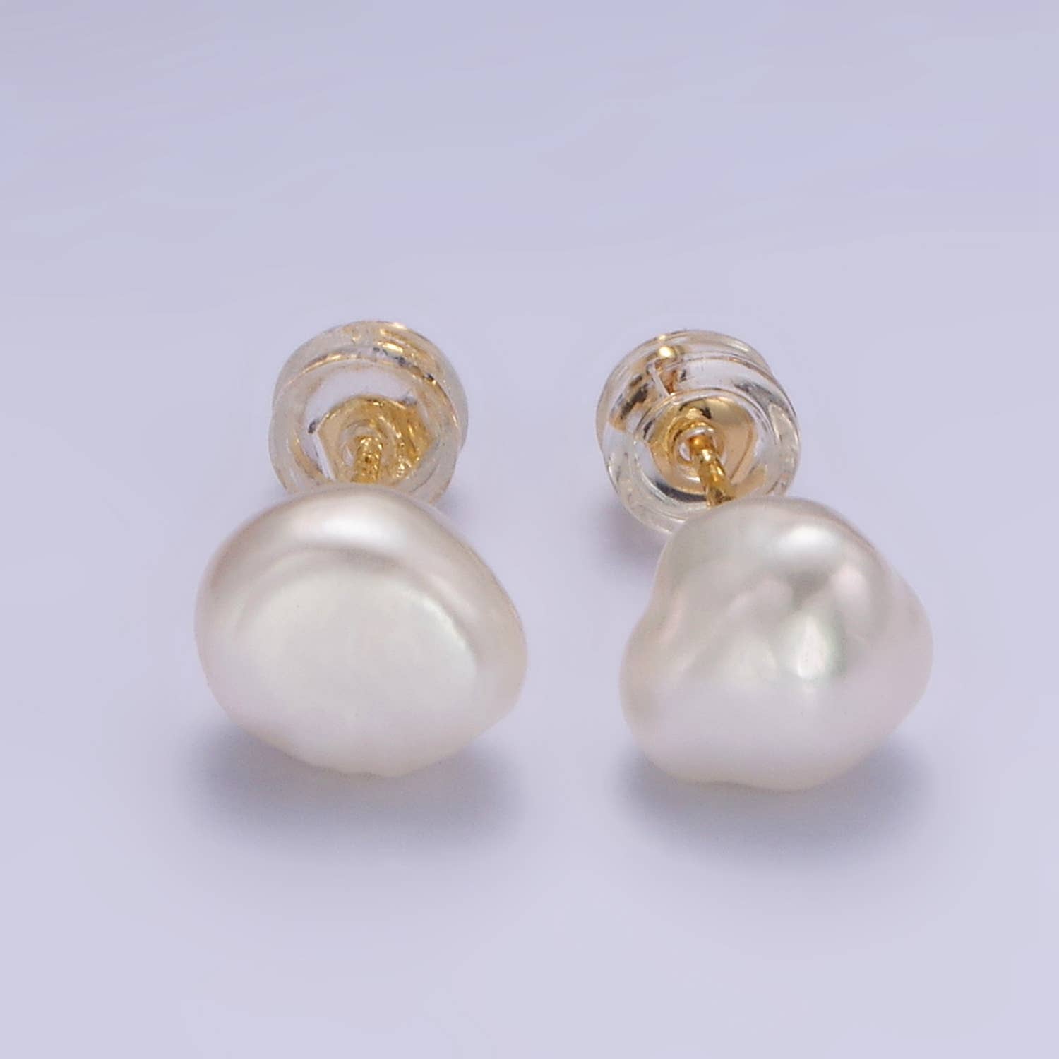 Gold Filled Pearl Stud Earrings