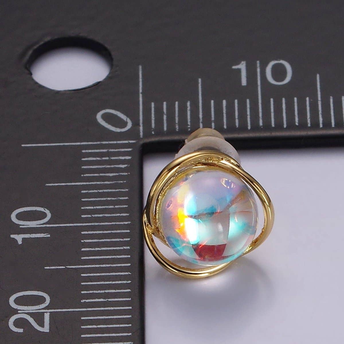 14K Gold Filled Iridescent CZ Studs