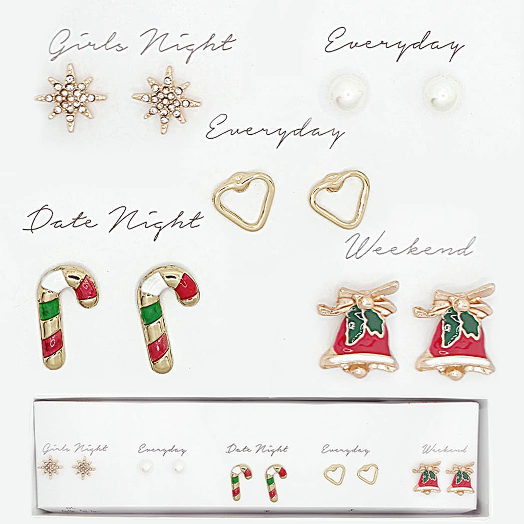 Gold Holiday Stud Set