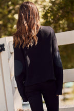 Ribbed Knit Cropped Turtleneck Sweater