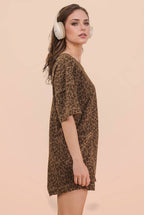 Leopard Knit Comfy Romper