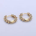 Gold CZ Spike Hoops