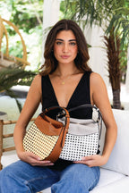 Rattan Leather Bag brown