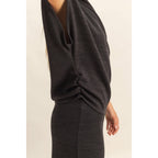 Mock Neck Top And Pants Set: Beige