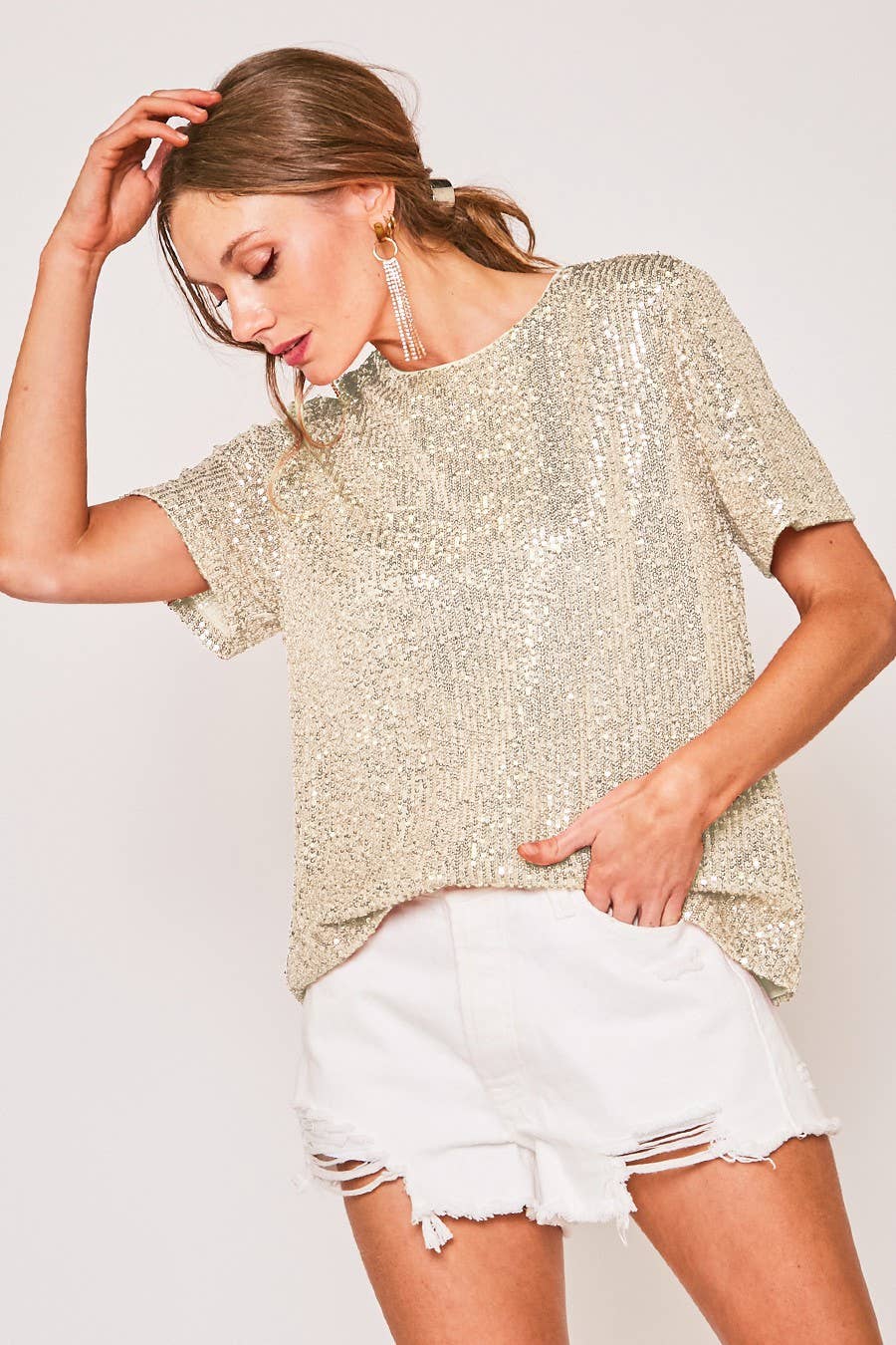 Sequin Party Blouse : Gold