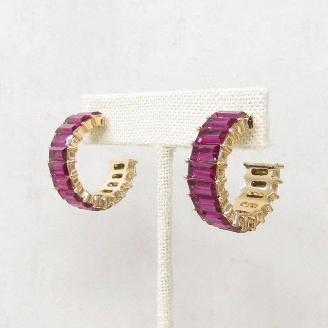Colorful CZ Hoops