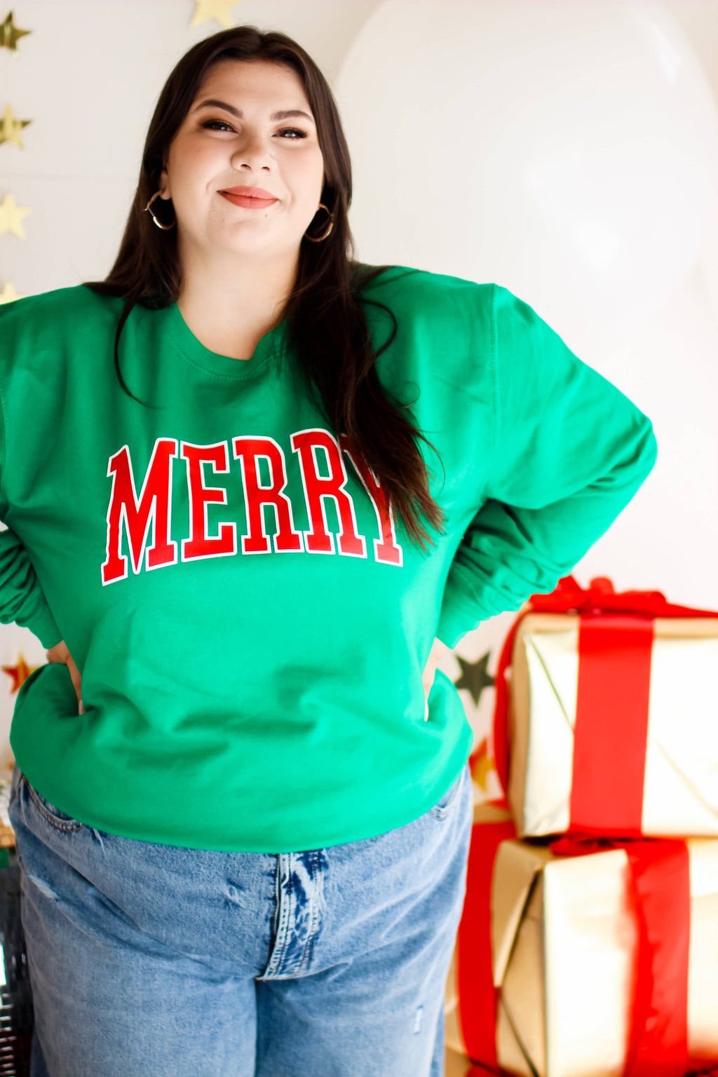 Merry Sweatshirt in Kelly Green: X-Large