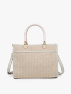 Kaya Rattan Satchel: Tan