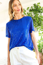Sequin Party Blouse : Gold