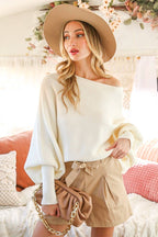 Boat Neck Knitted Sweater