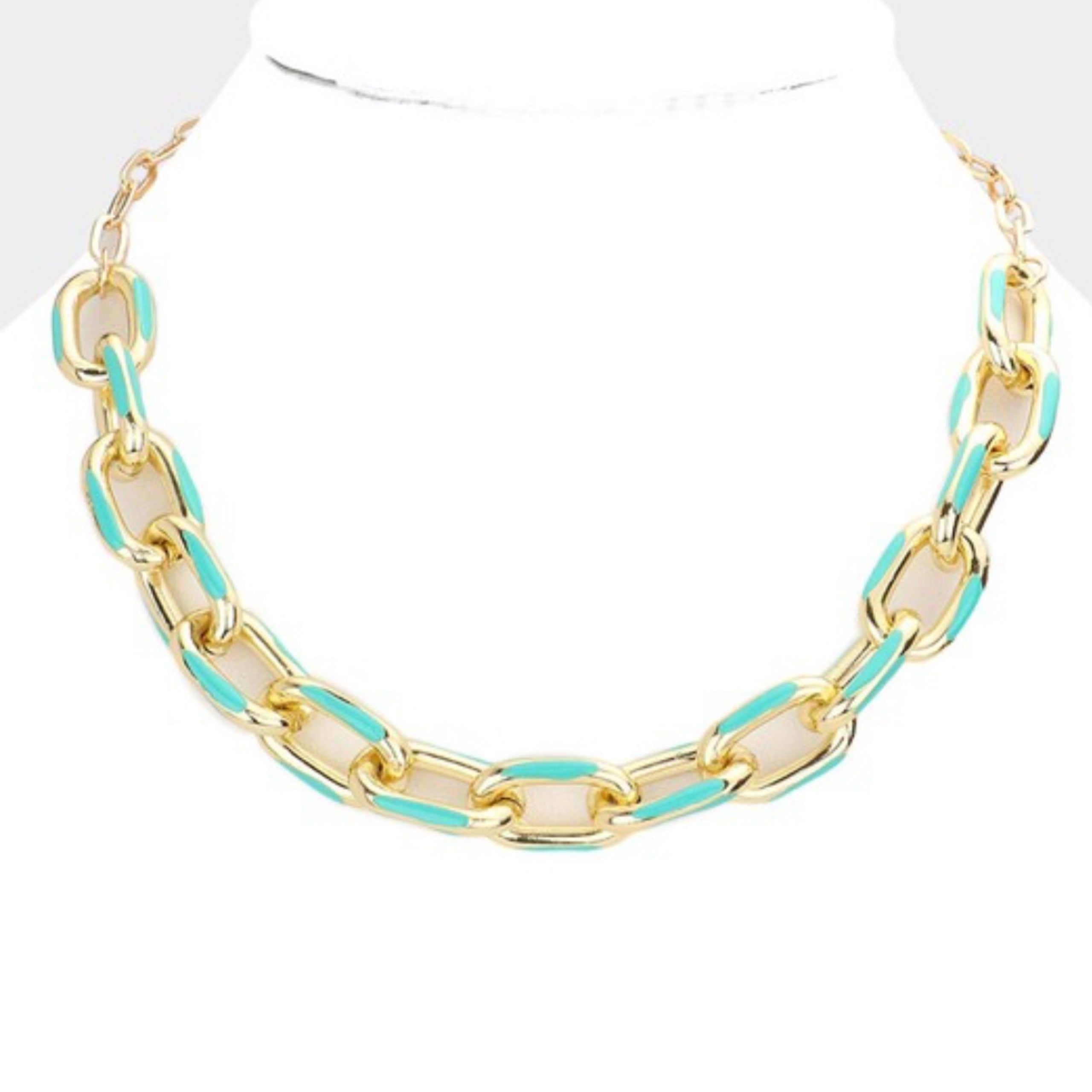 Turquoise Enamel Necklace