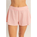 Blue Striped Crew Neck Short Set