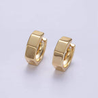 14K Gold Filled Hexagonal Huggies