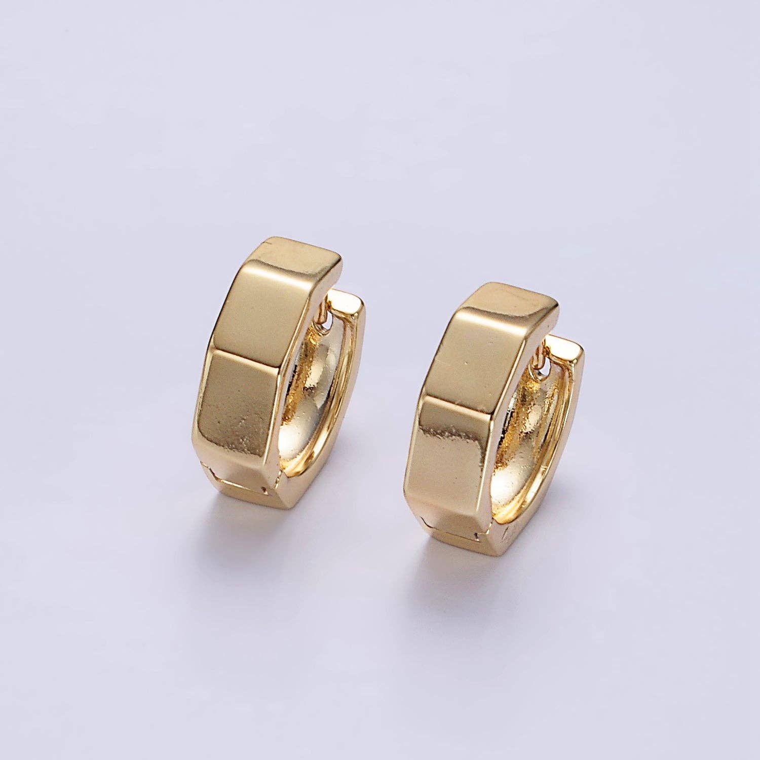 14K Gold Filled Hexagonal Huggies