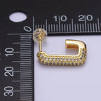 Rectangle CZ Gold Filled Hoops