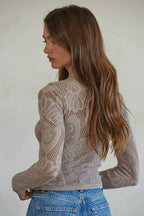 Ash Taupe Jacquard Top