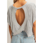 Boxy Open Back Top: HEATHER