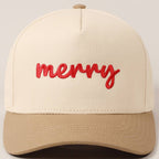 Merry embroidery hat