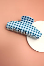 Blue Plaid Claw Clip