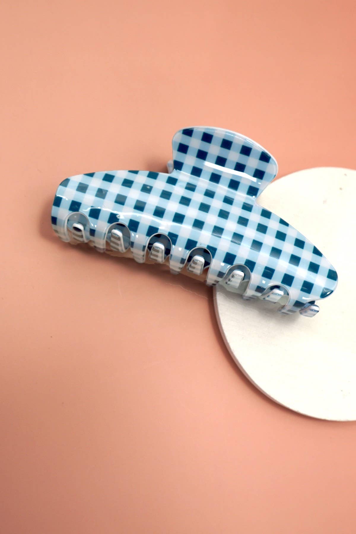 Blue Plaid Claw Clip