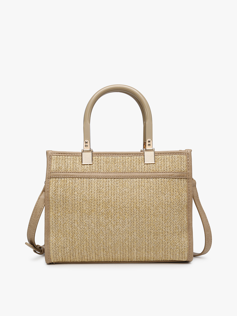 Kaya Rattan Satchel: Tan