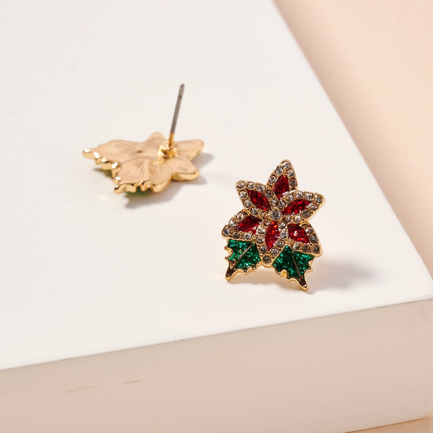 Christmas Holly Studs