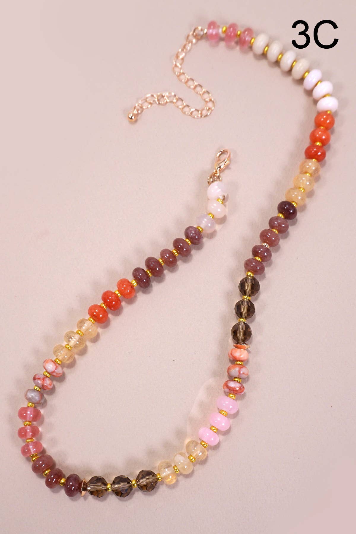 Natural Agate Glass Bead Necklace
