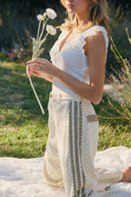 Acid Washed Polka Dot Denim Pants