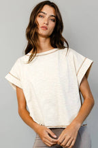 Open Back Reverse Stitched Top