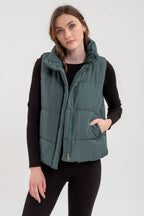 On the Go Green Puffer Vest
