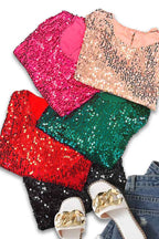 Puff Sleeve Sequin Top