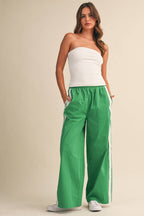 SIDE LACE KELLY GREEN PANTS