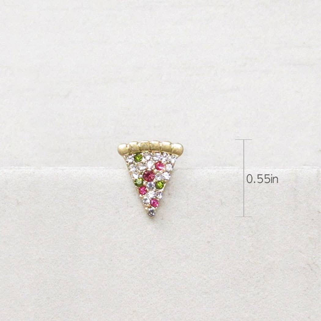 Colorful Pizza Slice Studs