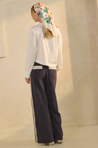 Acid Washed Polka Dot Denim Pants