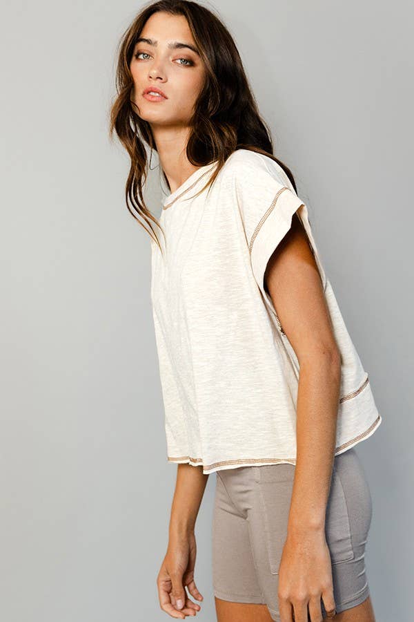 Open Back Reverse Stitched Top