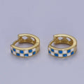 Blue Checkered Hoops