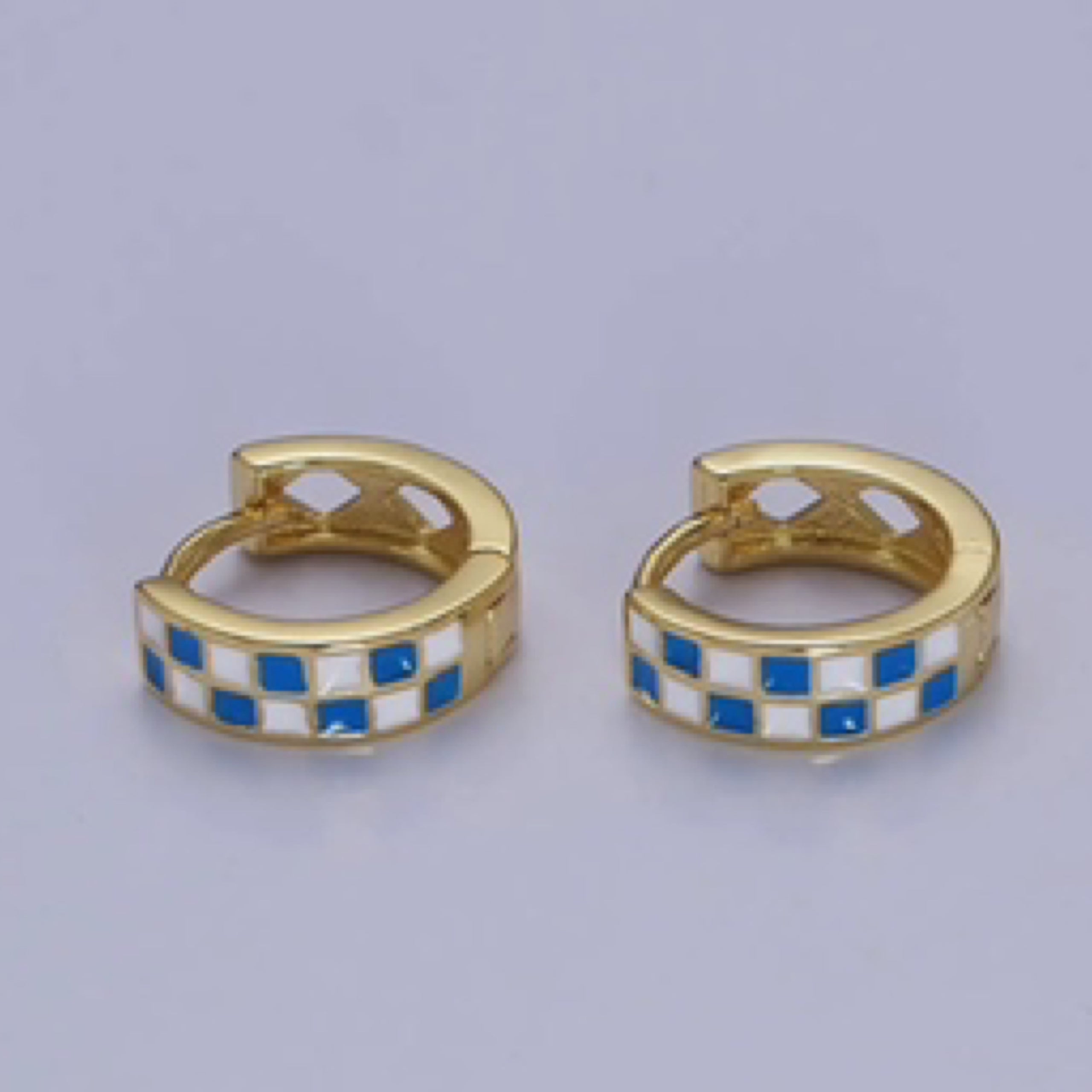 Blue Checkered Hoops
